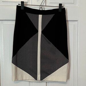 Ann Taylor Black & Cream Pencil Skirt Size 4